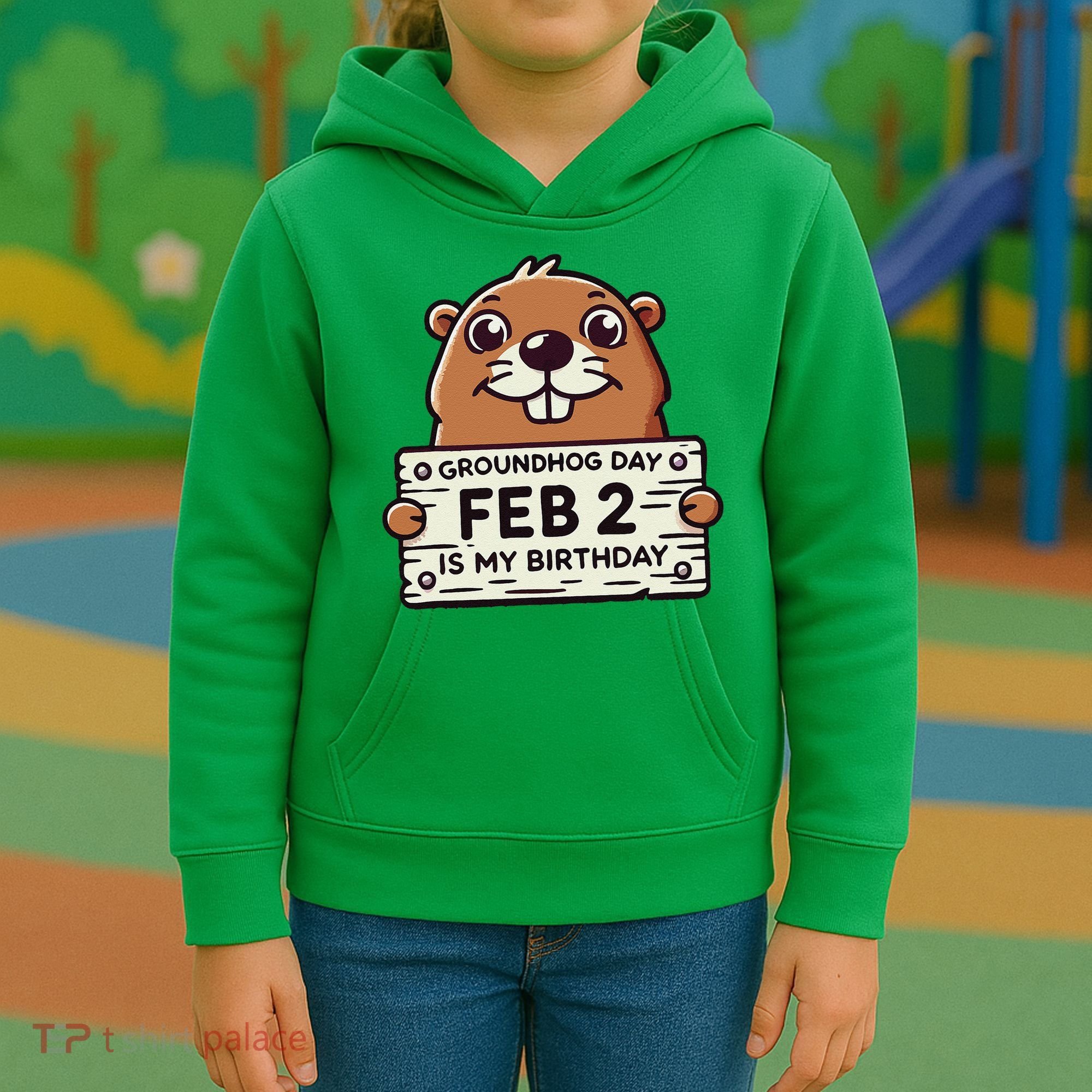 Punxsy PhilS Cute Groundhog Day February 2nd Birthday Kids Hoodie