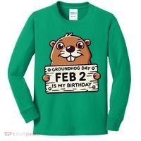 Punxsy PhilS Cute Groundhog Day February 2nd Birthday Kids Long Sleeve Shirt thumb 0