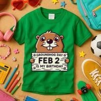 Punxsy PhilS Cute Groundhog Day February 2nd Birthday Kids T-Shirt thumb 3