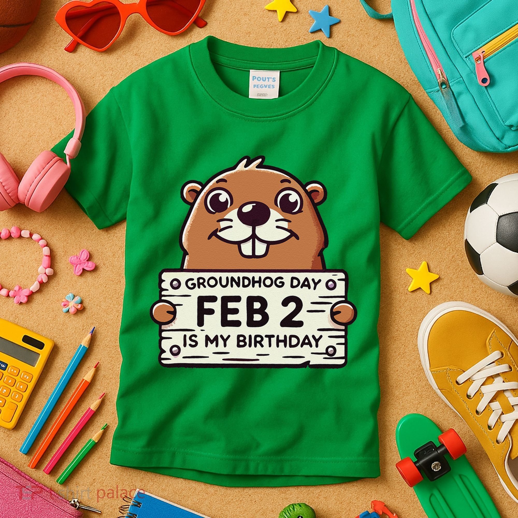 Punxsy PhilS Cute Groundhog Day February 2nd Birthday Kids T-Shirt