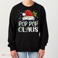 Pop Pop Claus Christmas Lights Pajama Family Matching Women's Sweatshirt thumb 0
