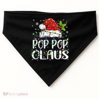 Pop Pop Claus Christmas Lights Pajama Family Matching USA-Made Doggie Bandana thumb 0