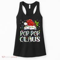 Pop Pop Claus Christmas Lights Pajama Family Matching Women's Tank Top thumb 0