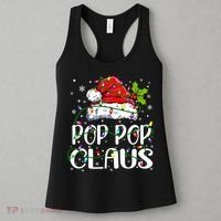 Pop Pop Claus Christmas Lights Pajama Family Matching Women's Tank Top thumb 3