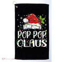 Pop Pop Claus Christmas Lights Pajama Family Matching Golf Towel thumb 0