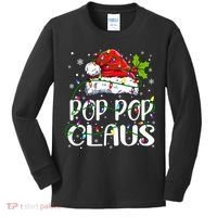 Pop Pop Claus Christmas Lights Pajama Family Matching Kids Long Sleeve Shirt thumb 0