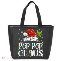 Pop Pop Claus Christmas Lights Pajama Family Matching Tote Bag thumb 0