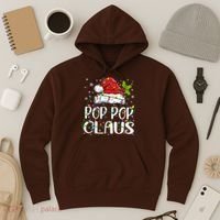 Pop Pop Claus Christmas Lights Pajama Family Matching Hoodie thumb 3