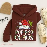 Pop Pop Claus Christmas Lights Pajama Family Matching Hoodie thumb 4