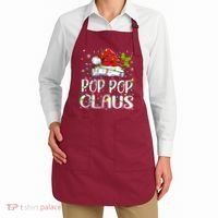 Pop Pop Claus Christmas Lights Pajama Family Matching Apron thumb 2