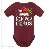 Pop Pop Claus Christmas Lights Pajama Family Matching Baby Bodysuit thumb 0