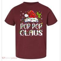 Pop Pop Claus Christmas Lights Pajama Family Matching Toddler T-Shirt thumb 0