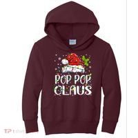 Pop Pop Claus Christmas Lights Pajama Family Matching Kids Hoodie thumb 0