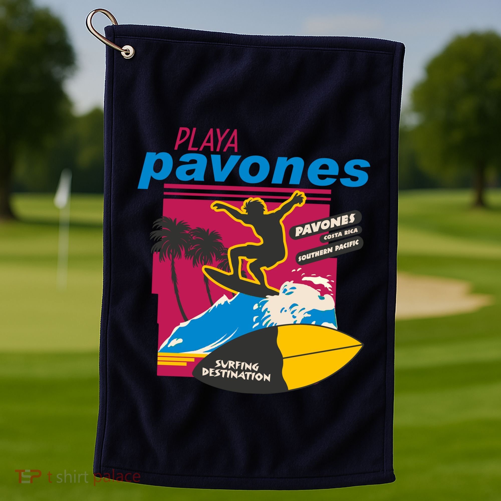 Playa Pavones Costa Rica Surfer Golf Towel