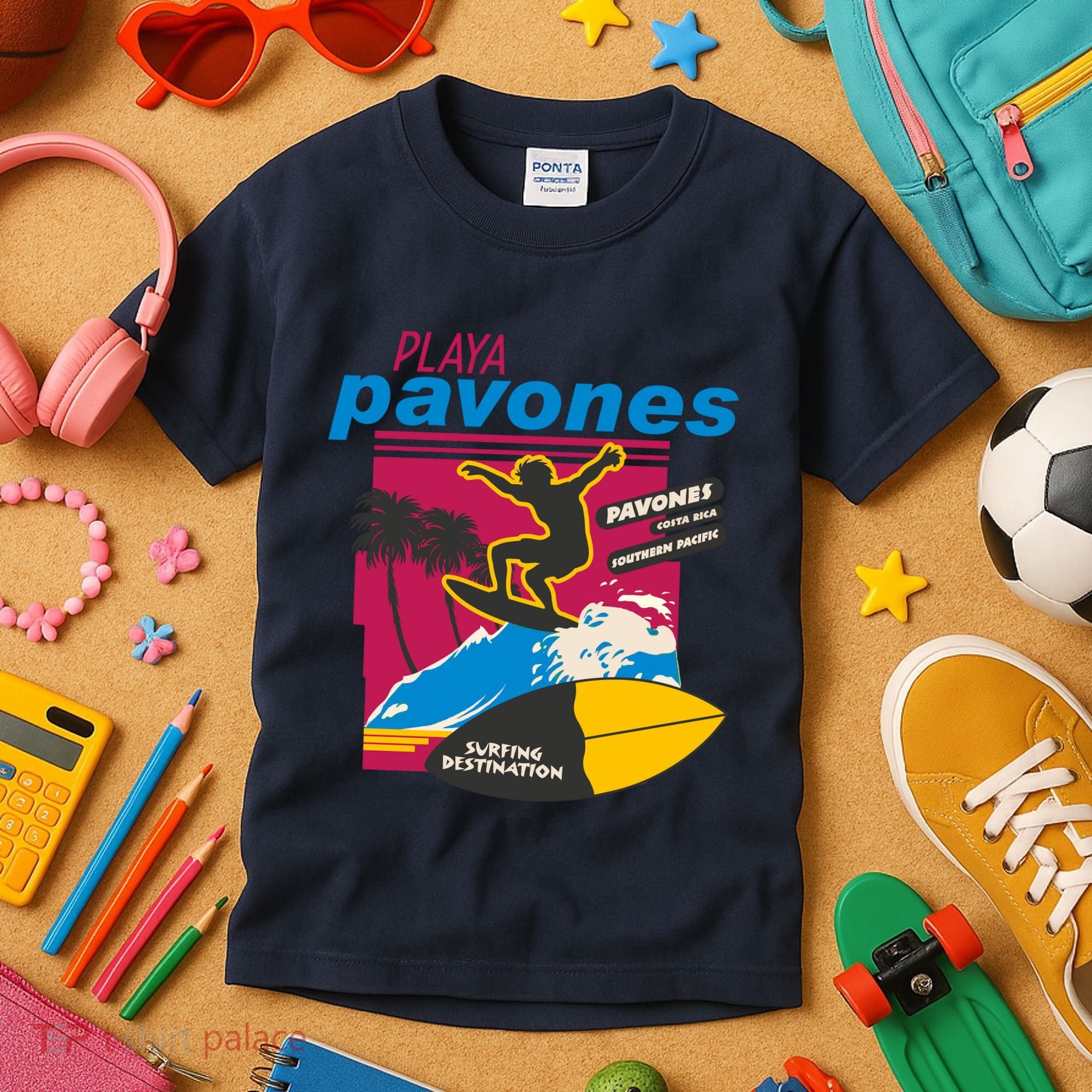Playa Pavones Costa Rica Surfer Kids T-Shirt