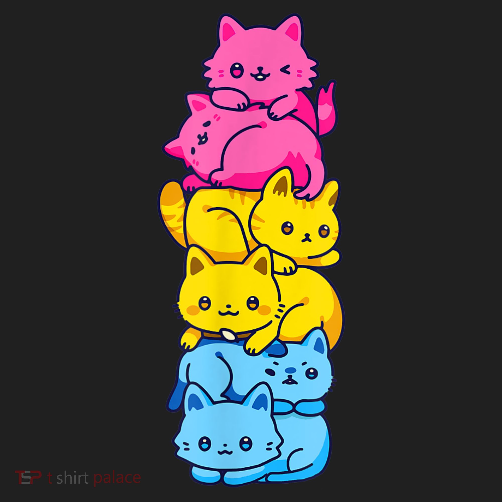 Pansexual Pride Cat LGBT Pan Flag Nonbinary Cute Cats Pile Women's Sweatshirt