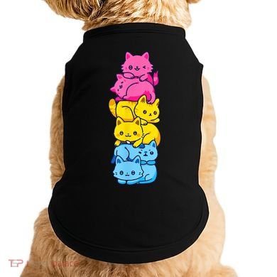 Pansexual Pride Cat LGBT Pan Flag Nonbinary Cute Cats Pile Doggie Tank