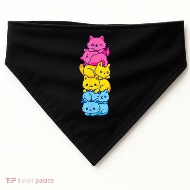 Pansexual Pride Cat LGBT Pan Flag Nonbinary Cute Cats Pile USA-Made Doggie Bandana