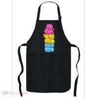 Pansexual Pride Cat LGBT Pan Flag Nonbinary Cute Cats Pile Apron thumb 0