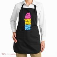Pansexual Pride Cat LGBT Pan Flag Nonbinary Cute Cats Pile Apron thumb 2
