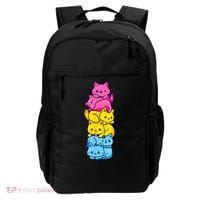 Pansexual Pride Cat LGBT Pan Flag Nonbinary Cute Cats Pile Backpack thumb 0