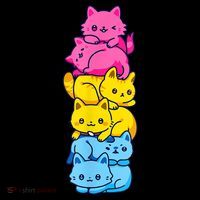 Pansexual Pride Cat LGBT Pan Flag Nonbinary Cute Cats Pile Coaster thumb 2