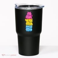 Pansexual Pride Cat LGBT Pan Flag Nonbinary Cute Cats Pile Tumbler thumb 0
