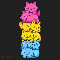 Pansexual Pride Cat LGBT Pan Flag Nonbinary Cute Cats Pile Tumbler thumb 3