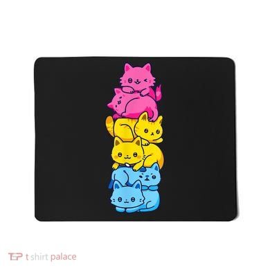 Pansexual Pride Cat LGBT Pan Flag Nonbinary Cute Cats Pile Mousepad