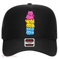 Pansexual Pride Cat LGBT Pan Flag Nonbinary Cute Cats Pile Hat thumb 0