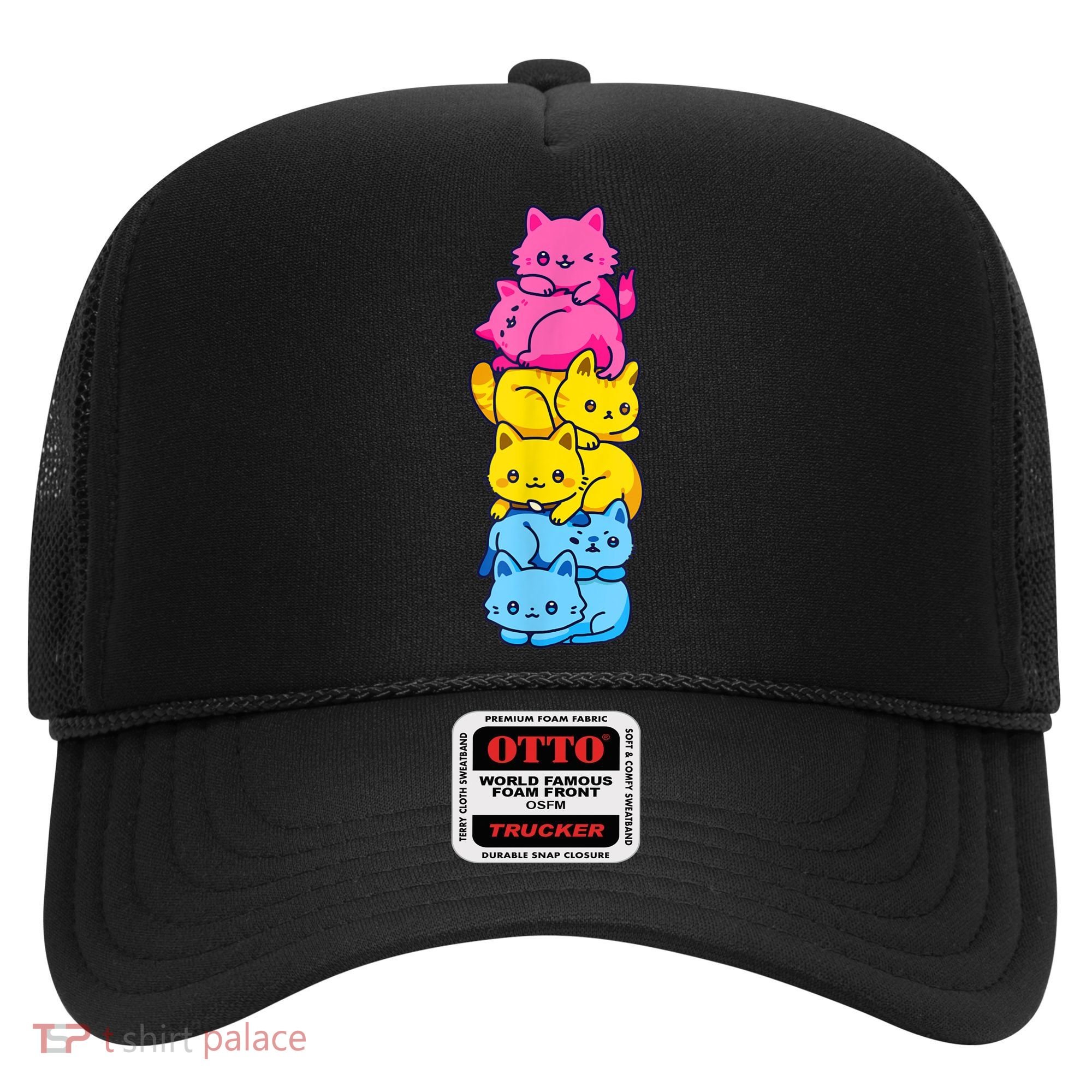 Pansexual Pride Cat LGBT Pan Flag Nonbinary Cute Cats Pile Hat