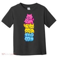Pansexual Pride Cat LGBT Pan Flag Nonbinary Cute Cats Pile Toddler T-Shirt thumb 0