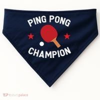 Ping Pong Champion Table Tennis Lover Gift USA-Made Doggie Bandana thumb 0
