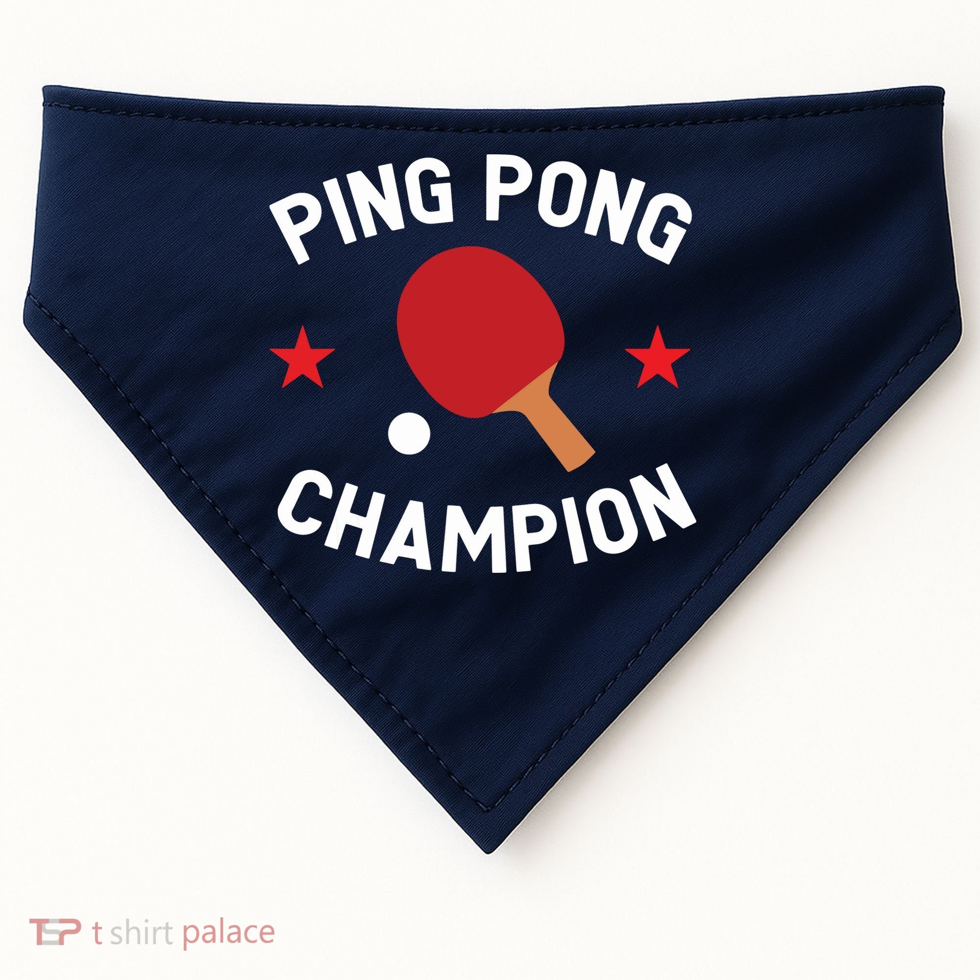 Ping Pong Champion Table Tennis Lover Gift USA-Made Doggie Bandana