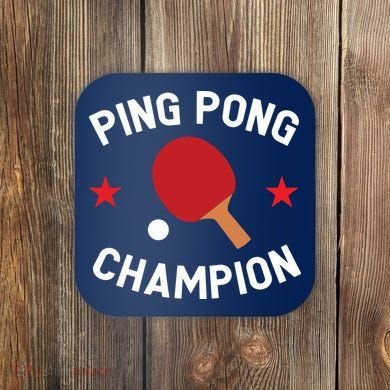 Ping Pong Champion Table Tennis Lover Gift Coaster
