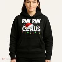 Paw Paw Claus Funny Christmas Lights Santa Hat Costume Hoodie thumb 5