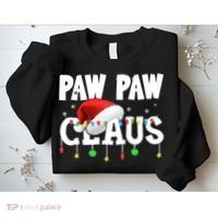 Paw Paw Claus Funny Christmas Lights Santa Hat Costume Sweatshirt thumb 2