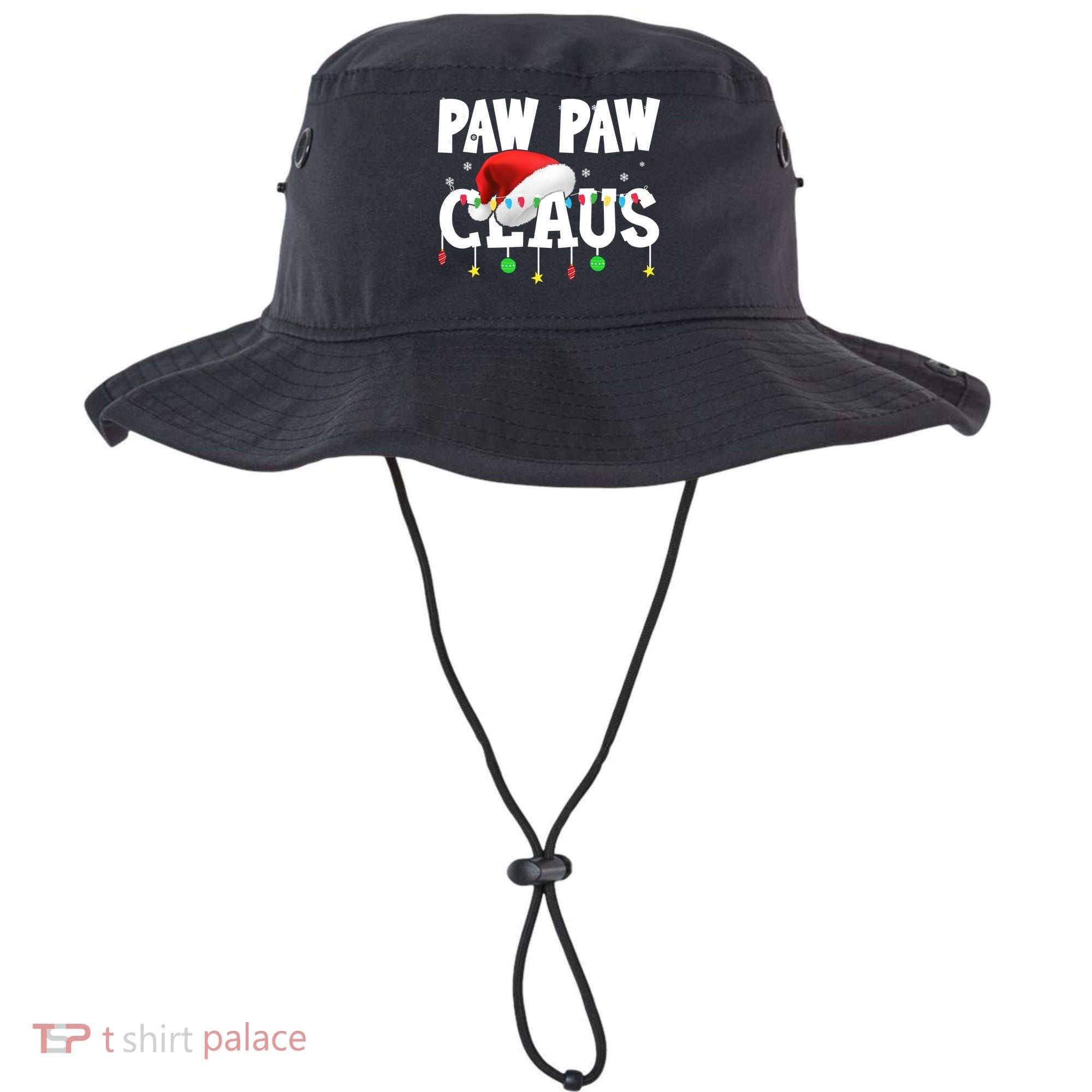 Paw Paw Claus Funny Christmas Lights Santa Hat Costume Bucket Hat