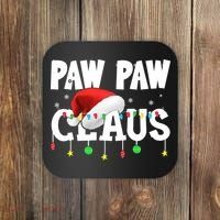 Paw Paw Claus Funny Christmas Lights Santa Hat Costume Coaster thumb 0