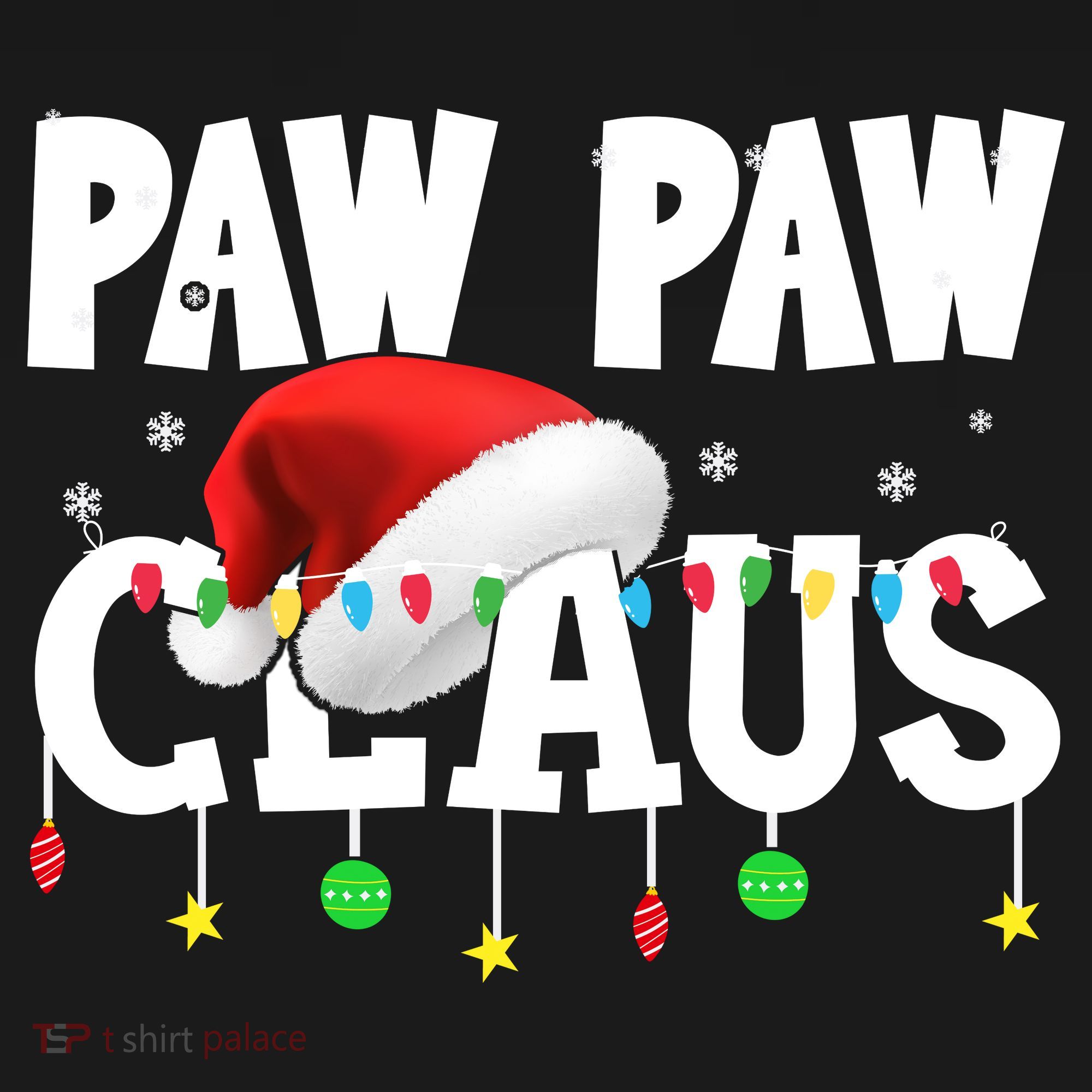Paw Paw Claus Funny Christmas Lights Santa Hat Costume Women's Hoodie