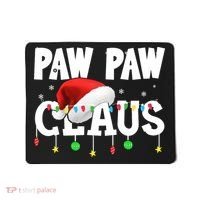 Paw Paw Claus Funny Christmas Lights Santa Hat Costume Mousepad thumb 0