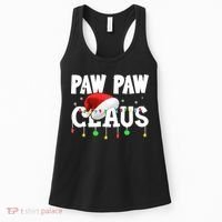 Paw Paw Claus Funny Christmas Lights Santa Hat Costume Women's Tank Top thumb 0
