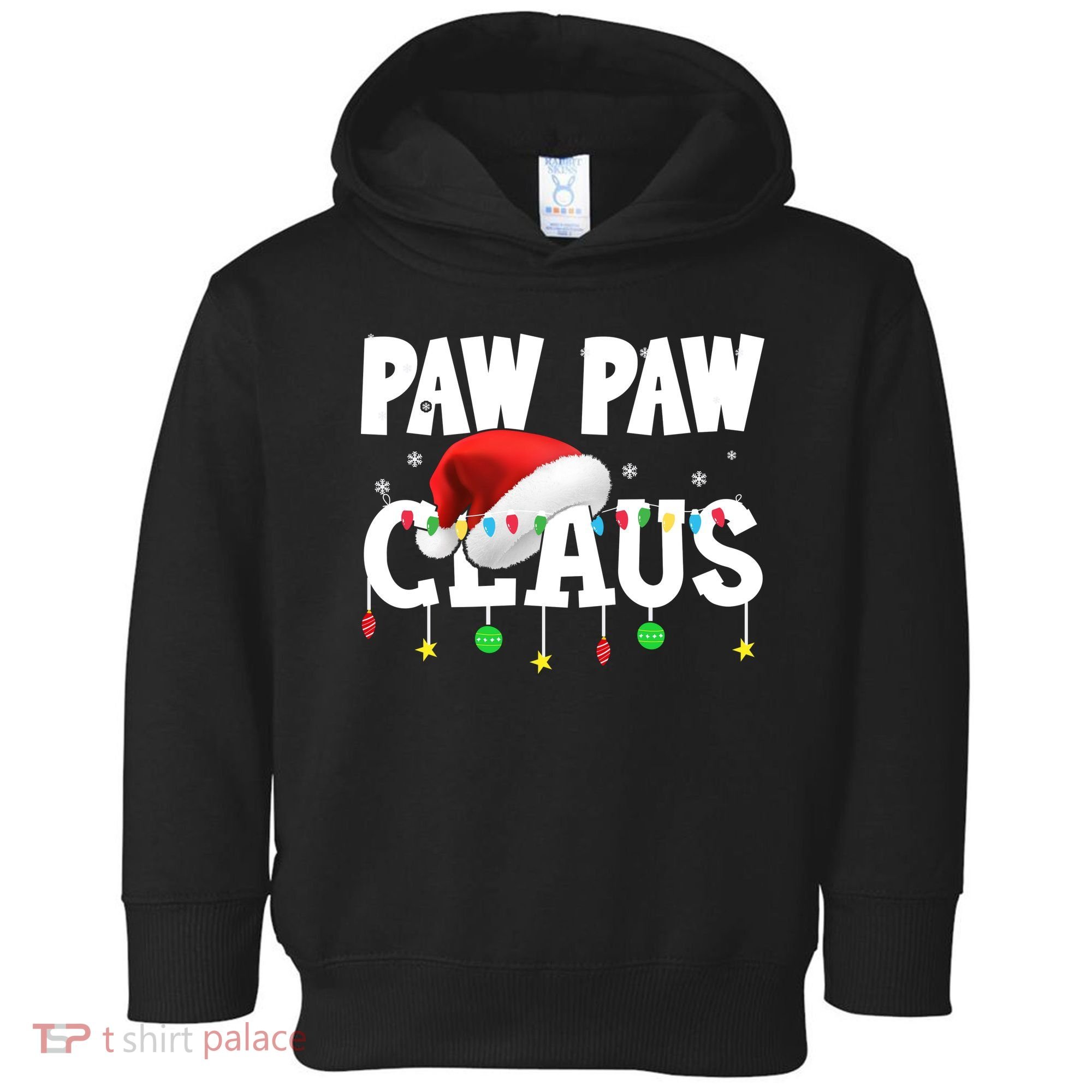 Paw Paw Claus Funny Christmas Lights Santa Hat Costume Toddler Hoodie