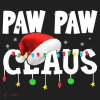 Paw Paw Claus Funny Christmas Lights Santa Hat Costume Golf Towel thumb 3
