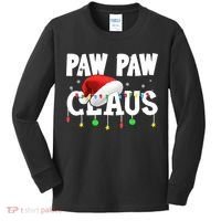 Paw Paw Claus Funny Christmas Lights Santa Hat Costume Kids Long Sleeve Shirt thumb 0