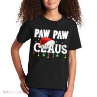 Paw Paw Claus Funny Christmas Lights Santa Hat Costume Kids T-Shirt thumb 2