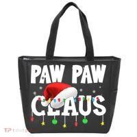 Paw Paw Claus Funny Christmas Lights Santa Hat Costume Tote Bag thumb 0