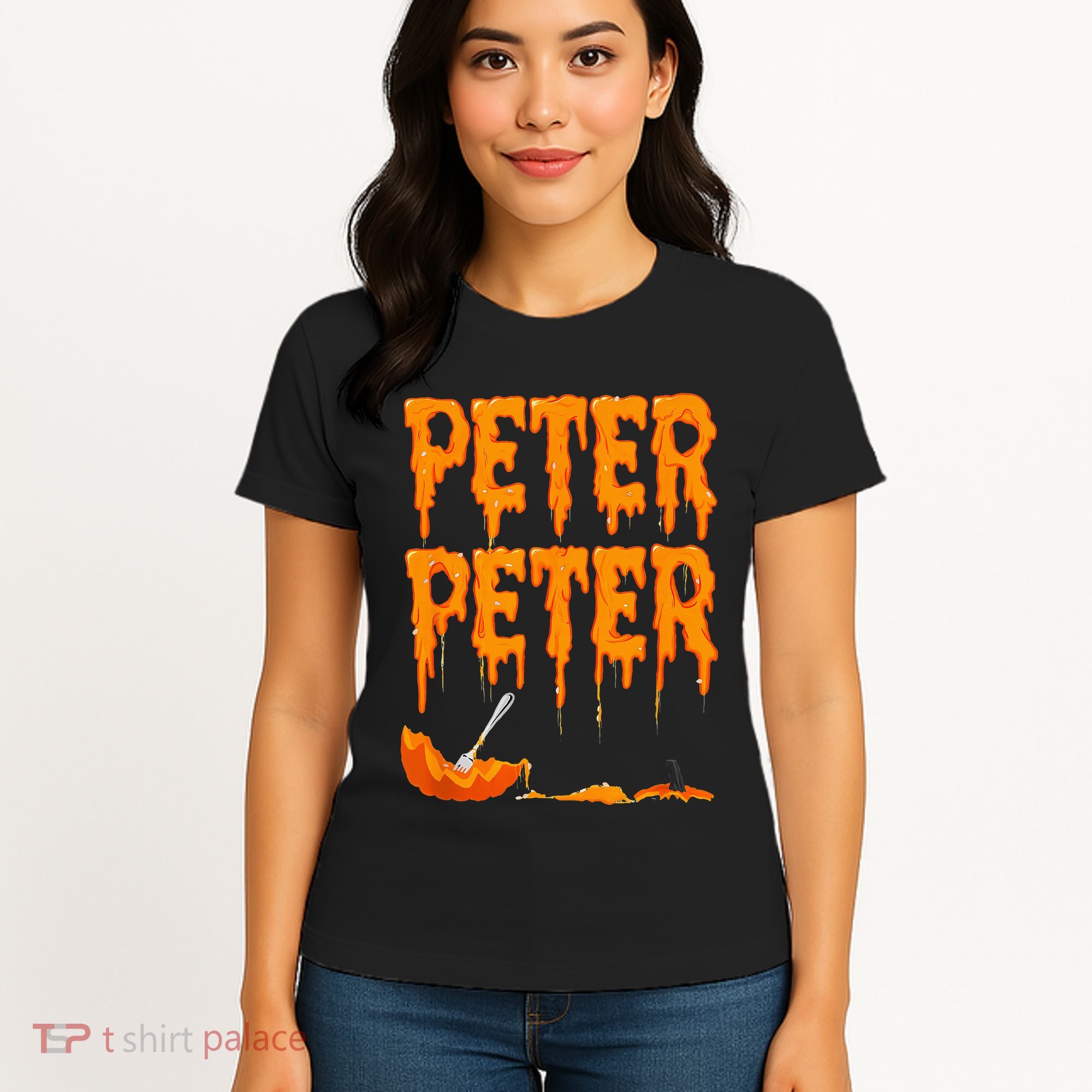 Peter Pumpkin Costume Eater For Couples Matching Halloween Women's T-Shirt