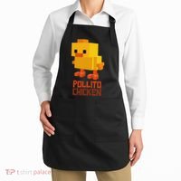 Pixel Pollito Chicken Funny Retro Video Game Style Art Apron thumb 2