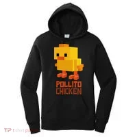 Pixel Pollito Chicken Funny Retro Video Game Style Art Women's Hoodie thumb 0